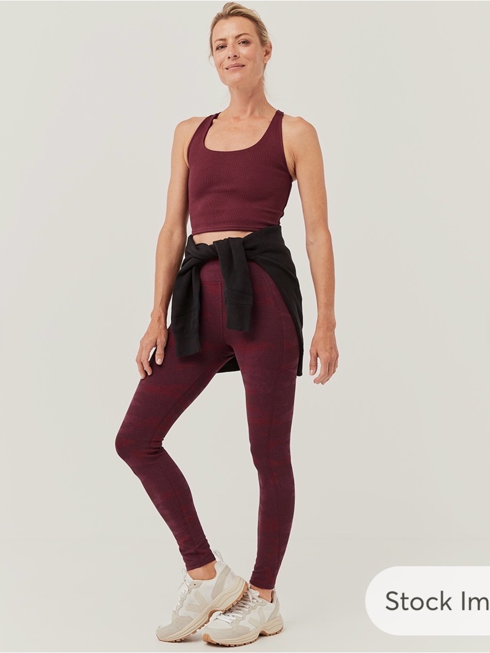 Pact Women’s PureActive Pocket Workout Gym Leggings In Raisin Camo Size Large